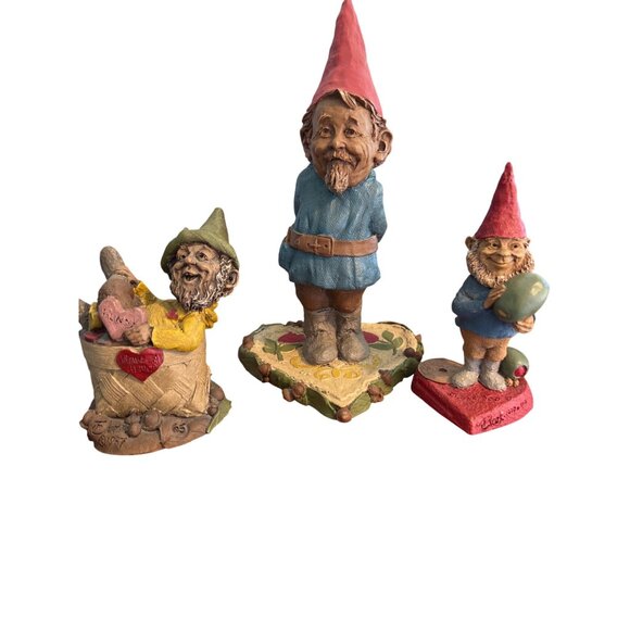 Vintage 3 Tom Clark Gnome Figures Val Olive You Have a Heart Valentines Estate - Picture 1 of 14